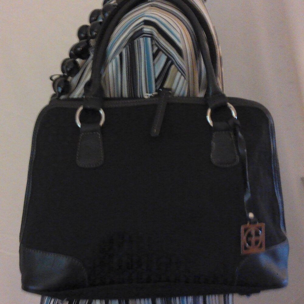 Giani Bernini Black Signature Satchel Tote Bag